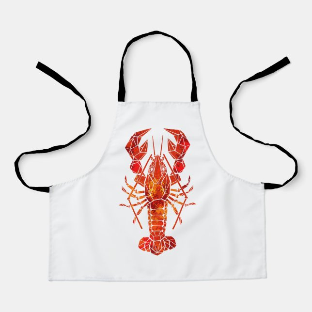 Tablier Homard polygonal rouge (Recto)