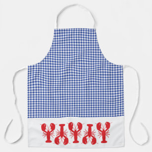 Tablier Homard rouge Bleu Blanc En vichy Grill Cuisinier C