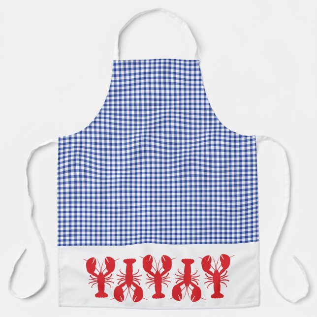 Tablier Homard rouge Bleu Blanc En vichy Grill Cuisinier C (Recto)