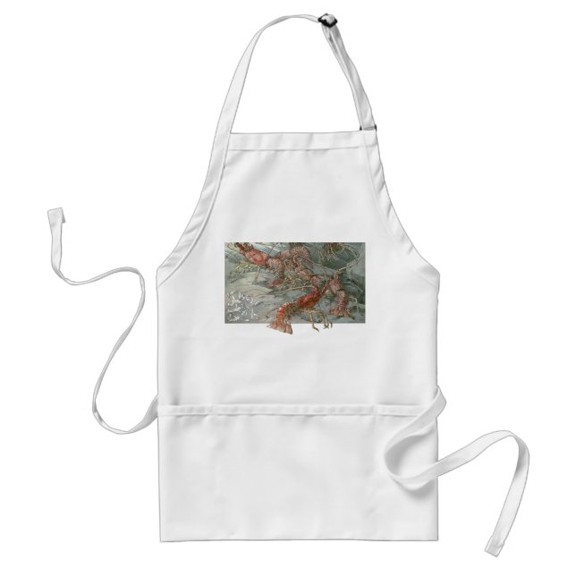 Tablier Homards dans l'océan, Art Nouveau Vintage (Devant)