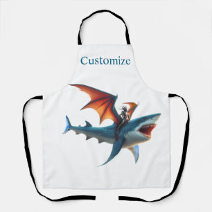 Tablier Homme-Chauve-Souris montant un requin effrayant Th