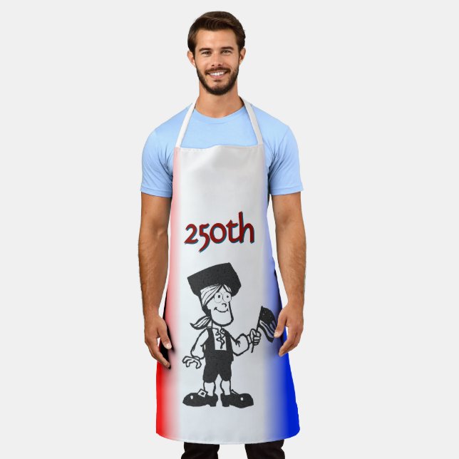 Tablier Homme colonial portant un drapeau 250e (Porté)