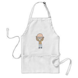 Tablier Homme drôle chauve original âgé avec barbe