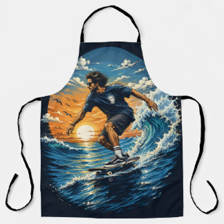 Tablier Homme surfant sur les vagues