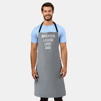 Tablier Homme's Elegant Grey Moderne Simple Papa Chef
