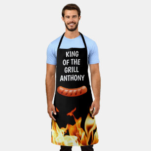 Tablier Hommes Saucage Noir Roi du Grill Chef BBQ