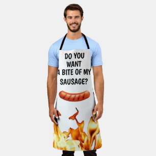 Tablier Hommes Saucisson Blanc moderne papa Chef BBQ