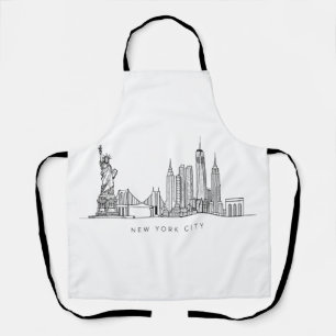 Tablier Horizon de New York minimaliste en ligne art