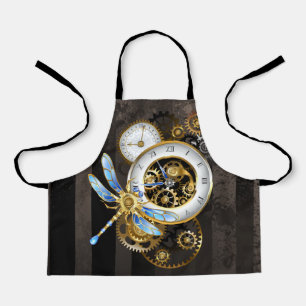 Tablier Horloge Steampunk avec libellule mécanique