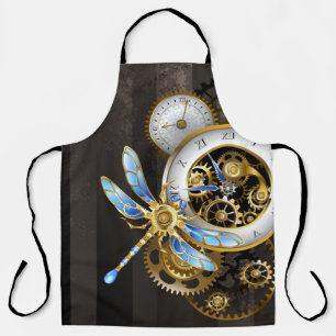 Tablier Horloge Steampunk avec libellule mécanique