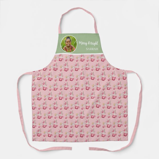 Tablier Hot Cocoa Fête de l'aquarelle Art (Recto)