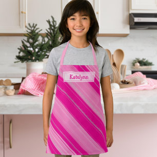 Tablier Hot Rose & Silver Sucre de canne Stripe Ajouter Vo