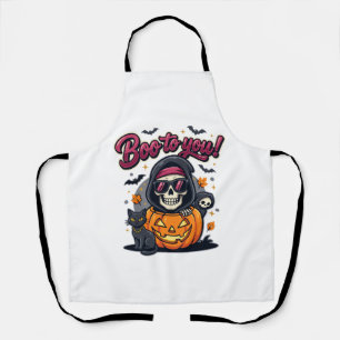 Tablier Hou à toi squelette de citrouille d'Halloween