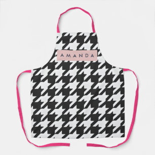 Tablier Houndstooth Noir et Blanc Personnalisé Classique