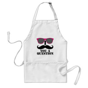 Tablier Humour moustache avec lunettes de soleil roses