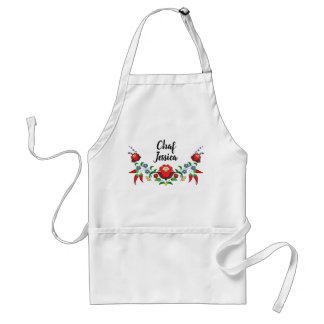 Tablier Hungarian floral custom name kitchen apron