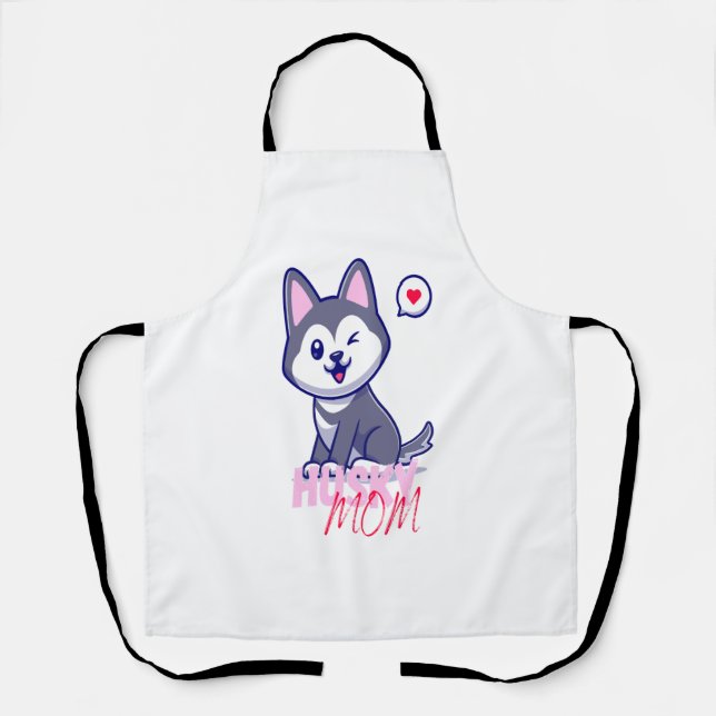 Tablier Husky Chig Maman Cute Kawaii Chiot (Recto)