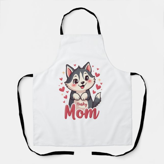 Tablier Husky Chig Maman Cute Kawaii Design (Recto)