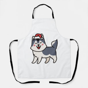 Tablier Husky Père Noël Amoureux des chiens Malamute
