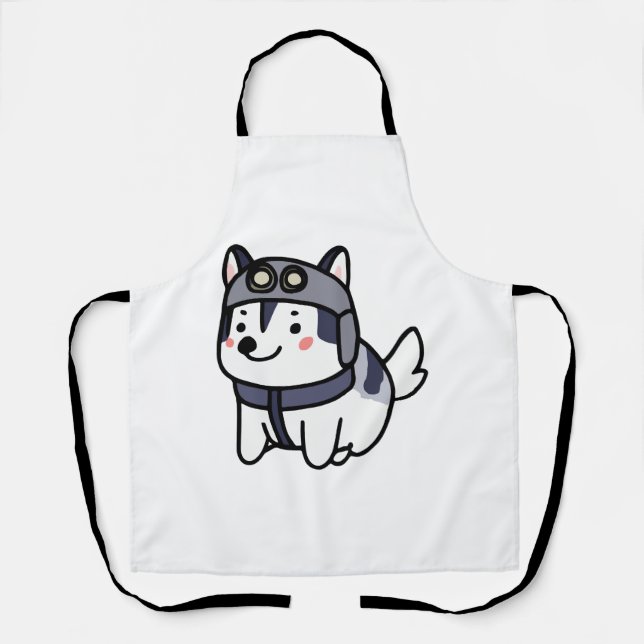 Tablier Husky Pilot Amoureux des chiens Malamute (Recto)
