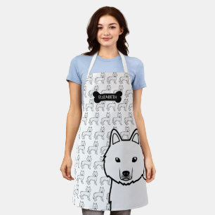 Tablier Husky Sibérien Blanc Chien de Dessin Animé Mignon