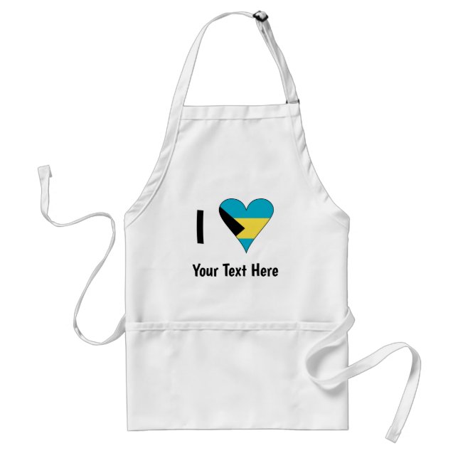 Tablier I (Bahamian Flag Heart Love) Your Text (Devant)