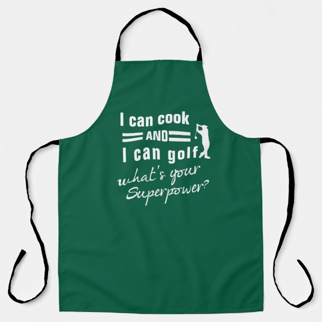 Tablier I Can Cook Golf Apron - Funny Personalized Golfer  (Recto)