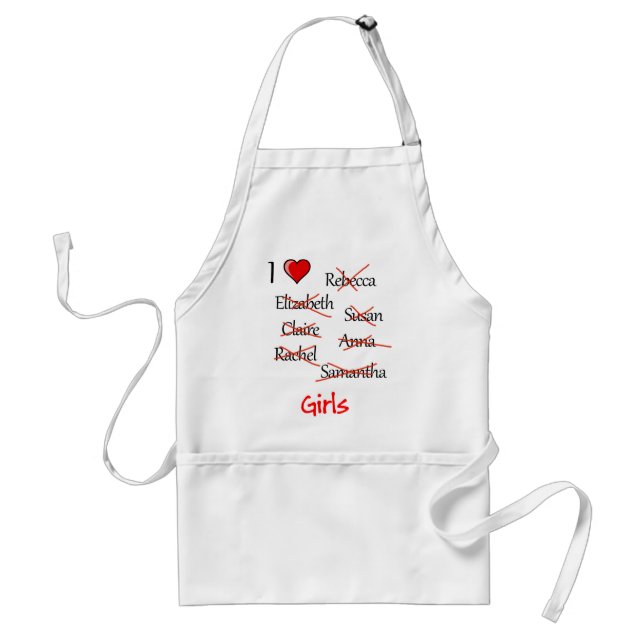 Tablier 'I ♥ Girls' (Devant)