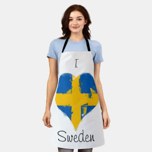 Tablier I Heart Suède Drapeau suédois