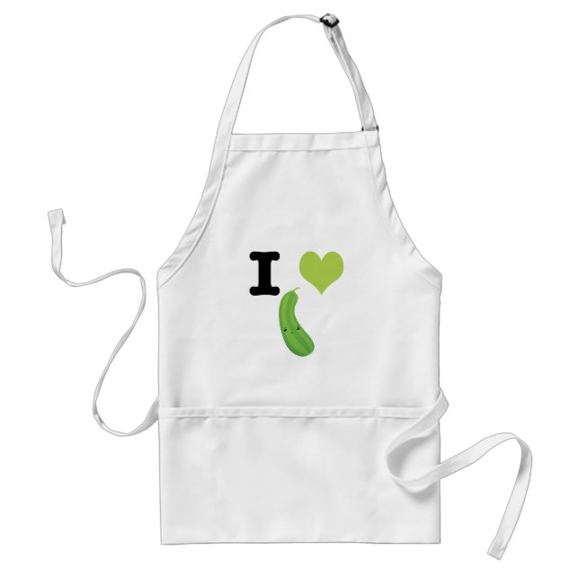 Tablier I Heart Zucchini Cute Kawaii Zucchini (Devant)