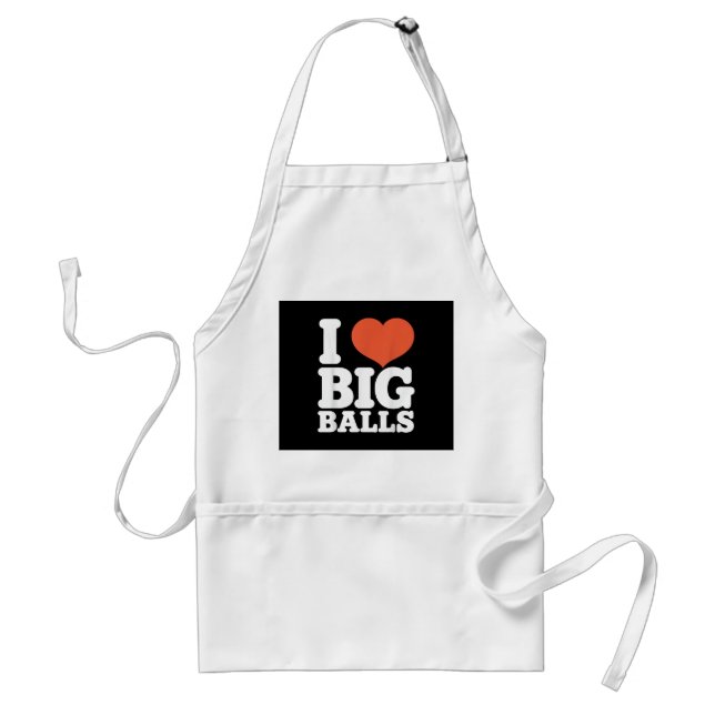 Tablier I Love Big Balls, Hetero Women Gay Men Lovers Ball (Devant)