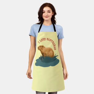 Tablier I Love Capybaras All-Over Print Apron