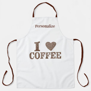 Tablier I Love Coffee Beans Personnalisé