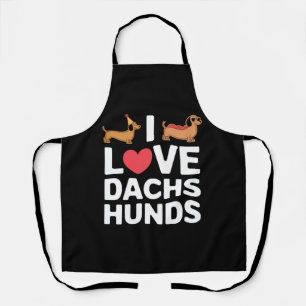 Tablier I Love Dachshunds Fun Illustration avec Cool
