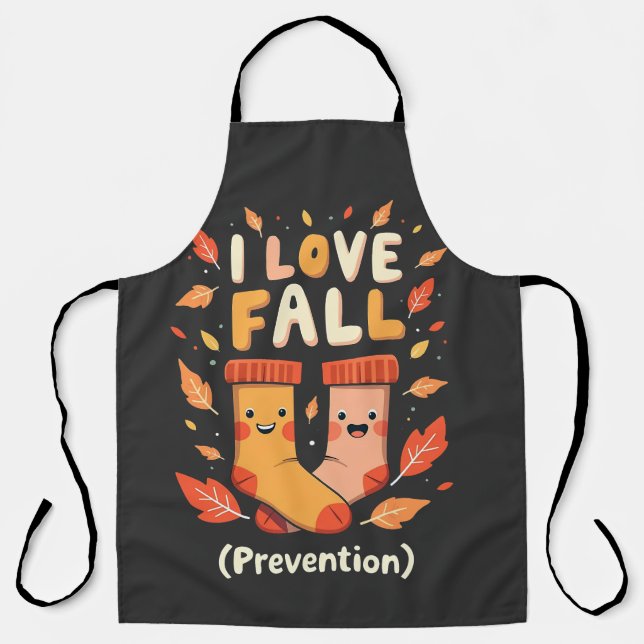 Tablier I Love Fall Prevention Automne Cosy Citrouille épi (Recto)