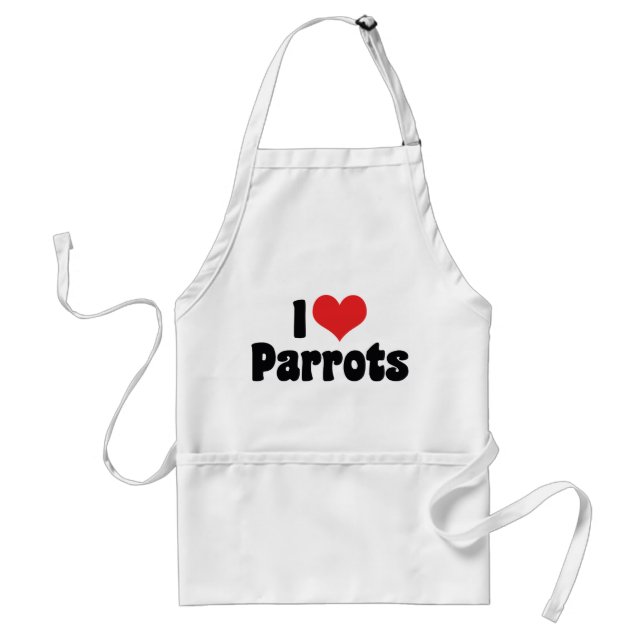 Tablier I Love Heart Parrots - Parrot Bird Lover (Devant)
