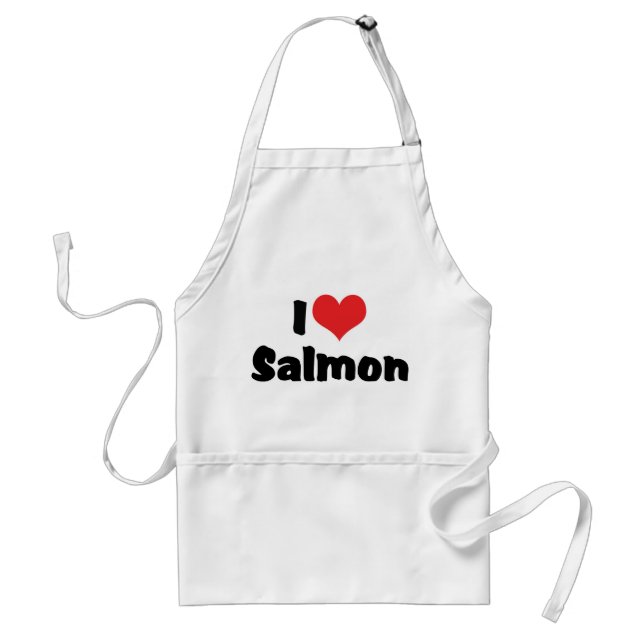 Tablier I Love Heart Saumon - Fish Lover (Devant)