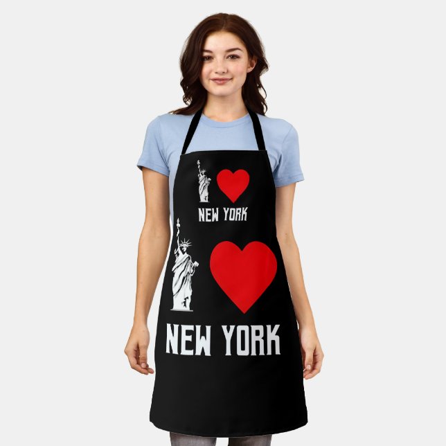Tablier I Love New York Heart T‑Shirt Design (Porté)
