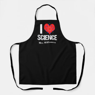 Tablier I Love Science Monogramme Black Scientifique