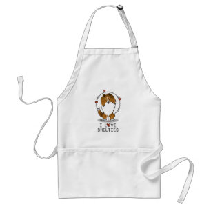 Tablier I Love Shelties (sable 2) Shetland Sheepdogs Cute
