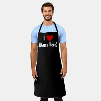 Tablier I Love You Nom Personnalisé Custom Valentines Day
