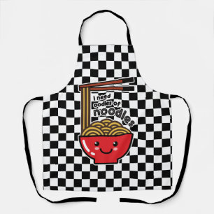 Tablier "I Need Noodles" Kawaii Ramen Bowl & Chopsticks