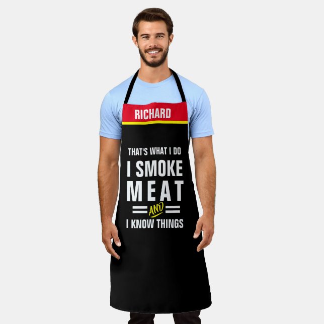Tablier I Smoke Viande Apron - Drôle barbecue cadeau cadea (Porté)