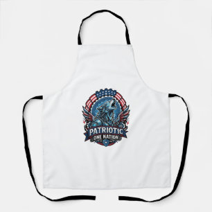 Tablier IA patriotique Liberté Loup Cyberpunk Avenir Liber