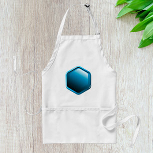 Tablier Icône hexagonale bleue brillante Géométrique moder