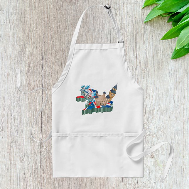 Tablier Icone Londres Points de repère Carte Royaume-Uni V (Créateur téléchargé)