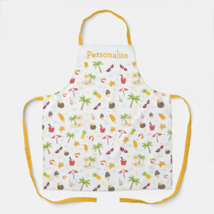 Tablier Icônes de plage pour les amateurs d'été Palm Trees