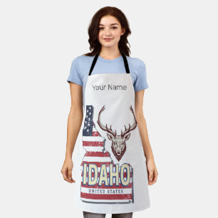 Tablier Idaho États-Unis Carte Retro Vintage Deer USA