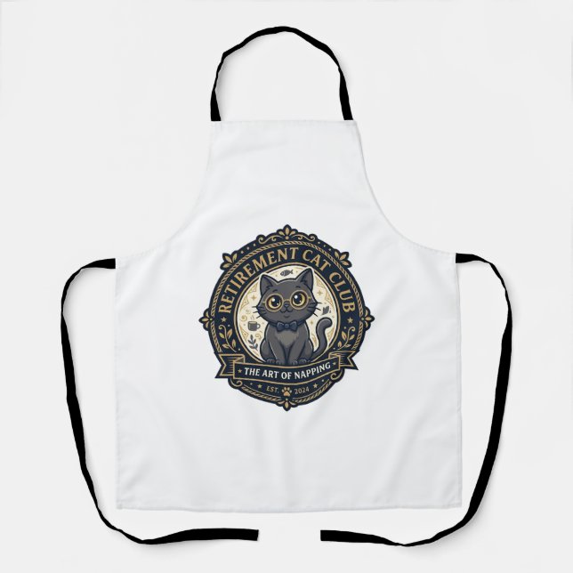Tablier Idée cadeau chat papa chat retraite - Chat de retr (Recto)