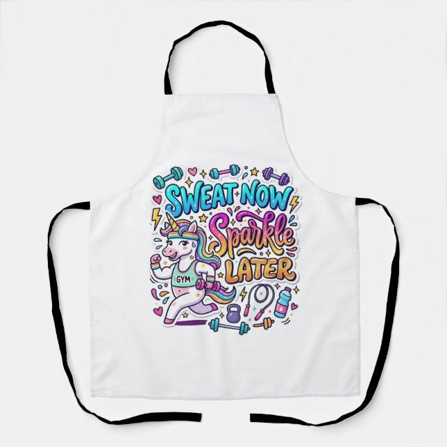 Tablier Idée Cadeau Licorne Sweat Maintenant Brille Plus T (Recto)